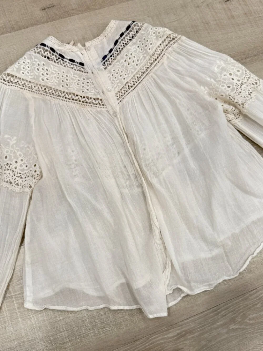 Free People Abigail Victorian Cotton Top
